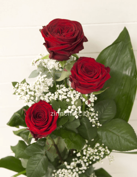 3 rose rosse